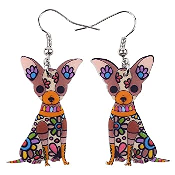 【中古】【輸入品・未使用】Bonsny　アクリル　ドロップ　チワワ犬　ペットイヤリング　面白いデザイン　可愛いギフト　ガールズ　レディース　ファッションジュエリー