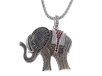 【中古】【輸入品・未使用】Alilang ゾウの複製 彫刻 動物 ペンダント ネックレス