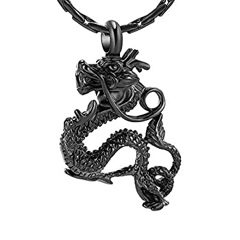 【中古】【輸入品・未使用】Constantlife 遺灰用ジュエリー ステンレススチール ドラゴン メモリアルジュエリー 火葬 遺灰入れネックレス 骨壺ペンダント 男女兼用 ブラック