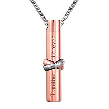 【中古】【輸入品・未使用】円柱鋼火葬ジュエリーTogether Forever Urnネックレスfor灰ステンレススチールMemorialペンダント