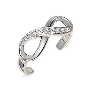 【中古】【39shop】【輸入品・未使用】JewelryWeb★ソリッド 925 スターリングシルバー 調節可能 インフィニティ リボン キュービックジルコニア トゥ リング (6mmx15mm)（新古品）｜アトリエ絵利奈 11,534円