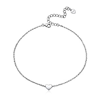 【中古】【輸入品・未使用】ChicSilver 925スターリングシルバー ミニマリスト ハート ラブ/ダビデの星 アンクレットブレスレット カスタムカップル/恋人の名前刻印可能ジュ