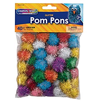 【中古】【輸入品・未使用】Glitter 1/2In Pom Pons Bag Of 40