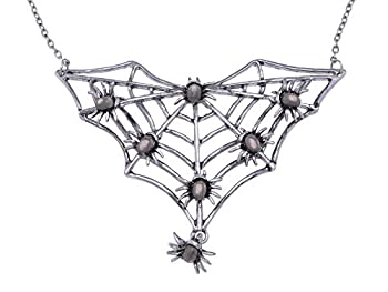 【中古】【輸入品・未使用】アリランガンメタルトーンHalloween Creepy Spider Webバグカットアウトペンダントネックレス
