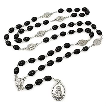 【中古】【39shop】【輸入品・未使用】Seven★Sorrows Black Wooden Beads Rosary Chaplet(新古品)|アトリエ絵利奈