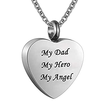【中古】【輸入品・未使用】火葬ジュエリーUrnネックレス灰My Dad My Hero My Angelステンレススチール記念品ハートメモリアルペンダント