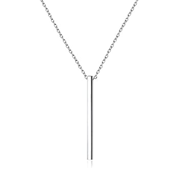 【中古】【輸入品・未使用】ChicSilver 925スターリングシルバー バーネックレス カスタマイズ可 カップル/恋人の名前刻印可能 ペンダントネックレス 誕生日ギフト シルバー