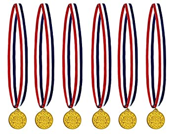 【中古】【輸入品・未使用】Beistle 53543 アメリカメダル リボン付き 6ピース 30インチ レッド/ホワイト/ブルー/ゴールド