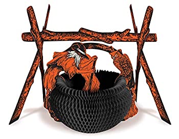 【中古】【輸入品・未使用】Beistle 01459 ヴィンテージ ラスティック 暖炉 センターピース 11インチ オレンジ/ホワイト/ブラック