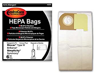 【中古】【39shop】【輸入品・未使用】Riccar★Type W and Brilliance Simplicity Synchrony HEPA Vacuum Bags 6 pk. by EnviroCare by Riccar Simplicity（新古品）｜アトリエ絵利奈