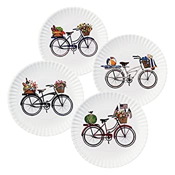 【中古】【輸入品・未使用】Summer Bikes 9 Melamine Plates Set of 4 by One Hundred 80 Degrees画像