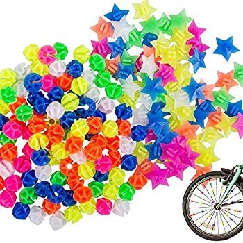 【中古】【輸入品・未使用】YuCool 180個 アソートカラー 自転車ホイール スポークデコレーション 自転車用プラスチッククリップ ラウンドビーズ スターホイールスポークア