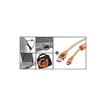 【中古】【輸入品・未使用】スターターテザリングキット TetherPro USB 2.0 - Mini-B 5ピンケーブル付き 15フィート (4.6m) 高視認性 オレンジ