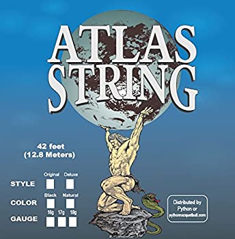 【中古】【輸入品・未使用】Python Atlas Deluxeラケットボール文字列(天然またはブラックカラー/ 16?G、17?g、18?g ) ( 42?ft。)