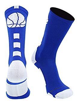 【中古】【インポート品・未当て嵌める】MadSportsStuff 篭球のロゴタイプ 運動競技労働者の一団靴下 M 青碧