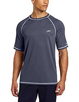 【中古】【輸入品・未使用】Speedo メンズ UV スイムシャツ 半袖 ゆったりフィット イージーTシャツ S グレー