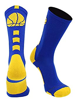 【中古】【インポート品・未当て嵌める】MadSportsStuff 篭球のロゴタイプ 運動競技労働者の一団靴下 L 青碧