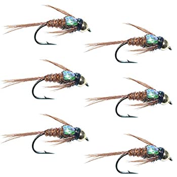 【中古】【39shop】【輸入品・未使用】The★Fly Fishing Place Bead Head Flash Back Pheasant Tail Nymph Fly Fishing Flies - Trout and Bass Wet Fly Pattern - 6 Flies Hook Size 1（新古品）｜アトリエ絵利奈