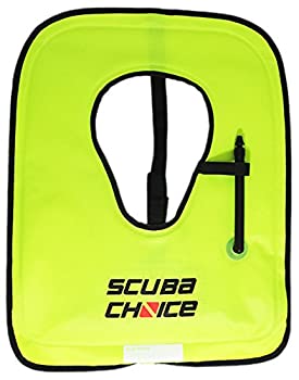 【中古】【輸入品・未使用】スキューバチョイス 大人用シュノーケリングベスト ネオンイエロー 名前記入欄付き XL