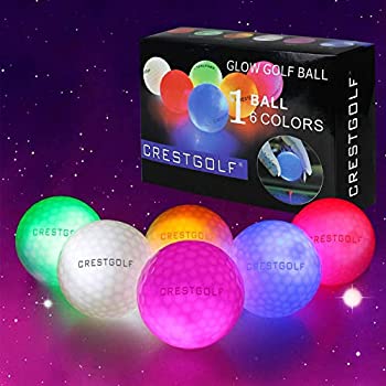 【中古】【インポート品・未当て嵌める】CRESTGOLF 6個入り口・入口LEDライトアップゴルフボールナイトゴルフボール堅苦しさサイズグローインダークパーフェクト(mix)