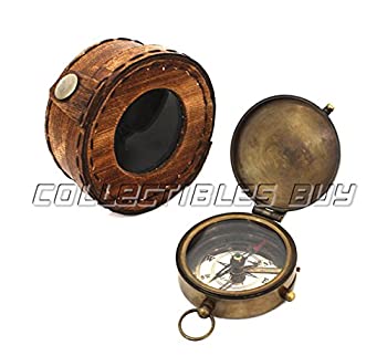 【中古】【インポート品・未当て嵌める】Navigational羅針儀Marine金管楽器羅針儀withオレンジレザークラシックケース