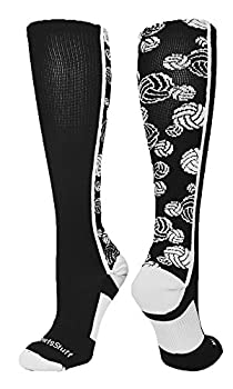 【中古】【輸入品・未使用】(Small Black/White) - Crazy Volleyball Logo Over the Calf