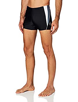 【中古】【輸入品・未使用】SpeedoメンズPowerFLEX Eco フィットネス スプライス スクエア レッグ スイムスーツ M ブラック