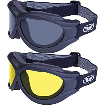 【中古】【39shop】【輸入品・未使用】Global★Vision ビッグベン ゴーグル 2ペア ブラックフレーム 1スモークレンズ 1イエローレンズ（新古品）｜アトリエ絵利奈