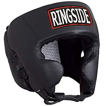 【中古】【輸入品・未使用】(Medium Black) - Ringside Competition Boxing Muay Thai MMA Sparring Head Protection Headgear with Cheeks