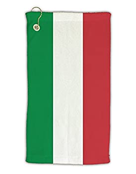 【中古】【インポート品・未当て嵌める】TooLoudイタリア共和国軍旗All Over Micro Terry Grometゴルフ西洋手ぬぐい11?\" x19?\"" \"" All Over Print 白いこと"