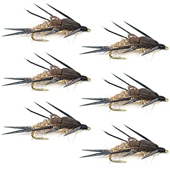 【中古】【39shop】【輸入品・未使用】ダブルビーズゴールドリブ編みウサギの耳Nymph★Fly Fishing Flies???Trout and Bass濡れFlyパターン???6?Fliesフックサイズ14（新古品）｜アトリエ絵利奈