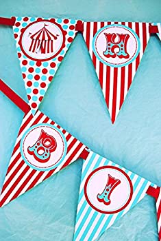 【中古】【輸入品・未使用】Circus Carnival Happy Birthday Banner Pennant by POP parties