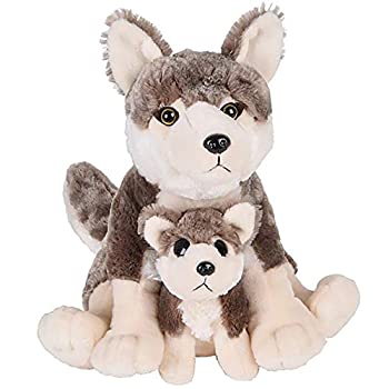 【中古】【インポート品・未当て嵌める】Birth of Life Wolf with Baby Plush Toy 12?\" H"