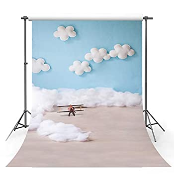 【中古】【輸入品・未使用】MEHOFOTO 写真撮影用背景幕 かわいい漫画 レインボーホワイト 雲 誕生日パーティー 装飾 バナー 背景幕