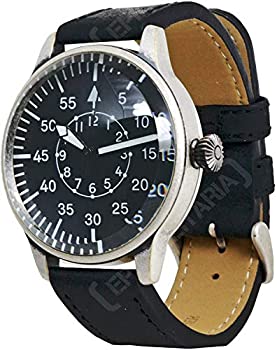 【中古】【39shop】【輸入品・未使用】ミルテックビンテージスタイルWW2パイロットウォッチブラックレザーストラップ（新古品）｜アトリエ絵利奈