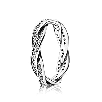 【中古】【輸入品・未使用】Pandora リング Twist of Fate、クリアキュービックジルコニア、サイズ50 Eur