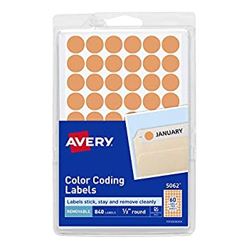 【中古】【輸入品・未使用】Removable Self-Adhesive Color-Coding Labels 1/2in dia Neon Orange 840/Pack (並行輸入品)