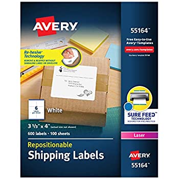【中古】【輸入品・未使用】Re-hesive Laser Labels 3 1/3 x 4 White 600/Pack (並行輸入品)