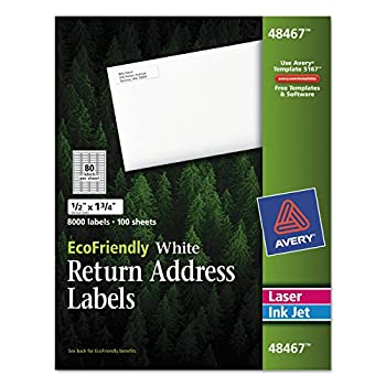 【中古】【輸入品・未使用】EcoFriendly Labels 1/2 x 1-3/4 White 8000/Pack (並行輸入品)