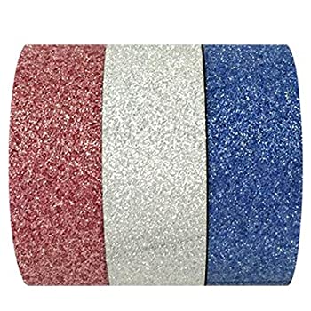 【中古】【39shop】【輸入品・未使用】Wrapables★Washi Masking Tape 5m by 15mm Red Silver and Blue Set of 3 by Wrapables [並行輸入品]（新古品）｜アトリエ絵利奈