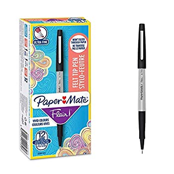 【中古】【39shop】【輸入品・未使用】Papermate★Ultrafine Felt Tip Pen 0.8mm Tip 0.4mm Line Black Ref S0901320 [Pack 12] ペン (並行輸入品)（新古品）｜アトリエ絵利奈
