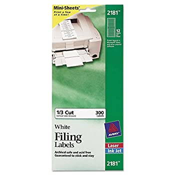 【中古】【輸入品・未使用】File Folder Labels on Mini-Sheets 2/3 x 3-7/16 White 300/Pack (並行輸入品)画像