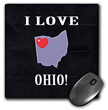 【中古】【輸入品・未使用】3dRose Mouse Pad I Love Ohio with Heart On State Purple Black White and Red - 8 by 8-Inches (mp_233556_1) [並行輸入品]画像