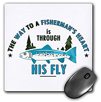 【中古】【輸入品・未使用】3dRose Mouse Pad The Way to A Fishermans Heart is Through His Fly Funny Fishing Theme - 8 by 8-Inches (mp_283524_1) [並行輸入品]画像