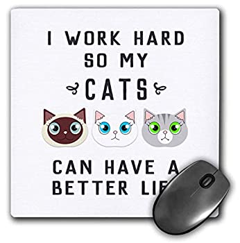 【中古】【輸入品・未使用】3dRose Mouse Pad I Work Hard So My Cats Can Have A Better Life - 8 by 8-Inches (mp_289664_1) [並行輸入品]画像