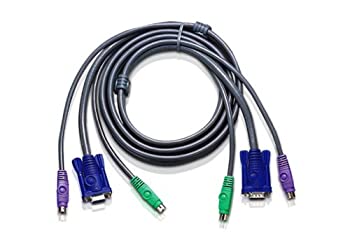 【中古】【インポート品・未当て嵌める】ATEN 2L5003P Slim なおなお書き2 KVM Cable VGA and なおなお書き2 to VGA and なおなお書き2 (10 Feet) [並行輸入品]