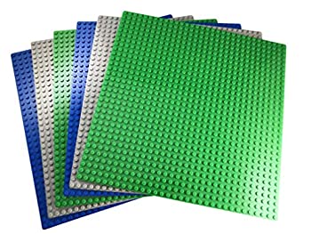 【中古】【輸入品・未使用】Apostrophe Games Classic Building Block Base Plate Compatible with All Major Brands (6pack (Green Blue Gray)) [並行輸入品]画像