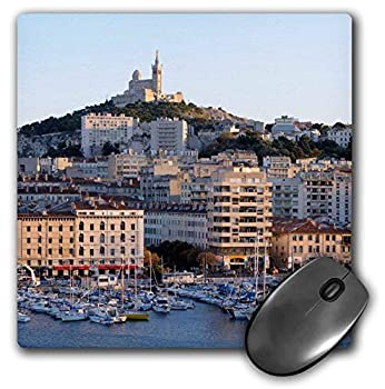 【中古】【輸入品・未使用】3dRose France Marseille. Vieux-Port with Basilique Notre Dame de la Garde Mouse Pad 8' by 8' (mp_227261_1) [並行輸入品]画像