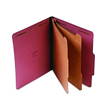 【中古】【輸入品・未使用】Pressboard Classification Folder Letter Six-Section Red 10/Box (並行輸入品)