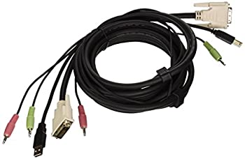 【中古】【インポート品・未当て嵌める】14180 10フートDVIデュアル繋がり、USB 2.0 KVM有線テレビWの金棒引き＆MICに行く有線テレビ [並行輸入品]